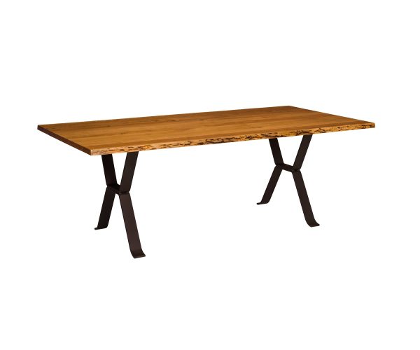 Barkman Live Edge Dining Table with Inverse steel base