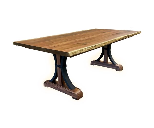 Barkman Furniture Live Edge Dining Table with Buckle Base