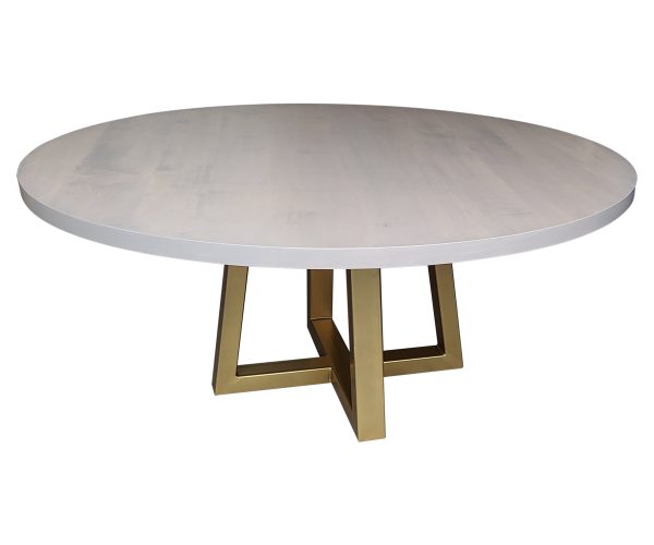 Custom 66" Round Dining Table with steel base