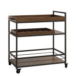 Barkman Fresno Wine Cart in Brown Maple