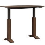 Dawsyn Sit-stand Desk with Wood Base in raised position