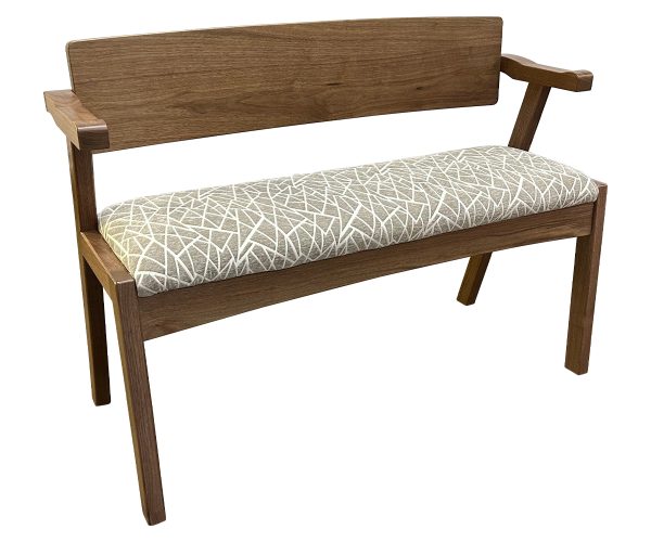 Custom Walnut Bench with Upholstered Seat