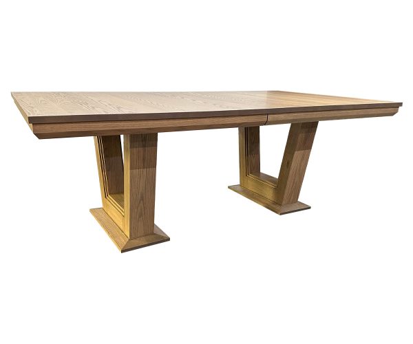 Custom Double V Pedestal Dining Table