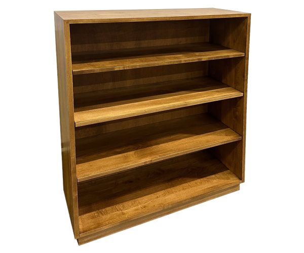 Custom Glendora bookcase in Brown Maple with adjustable shelves and no drawers