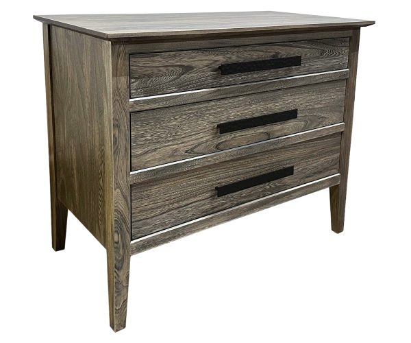 Custom size Waterford 3 drawer nightstand in Grey Elm