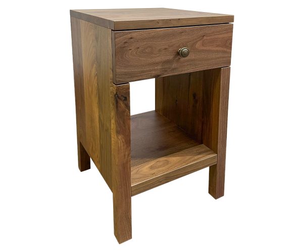 Custom one drawer nightstand with open shelf