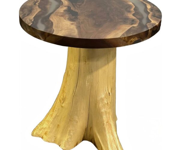 Round Epoxy End Table #9312