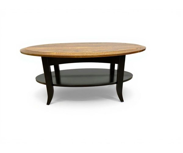 Custom Christy Oval Coffee Table w/ Shelf #10763