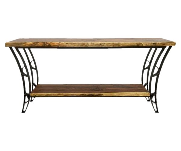 Live Edge Console Table w/ Custom Steel Base #11396
