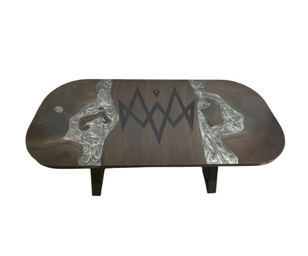 Custom Inlayed Oval Table #11606